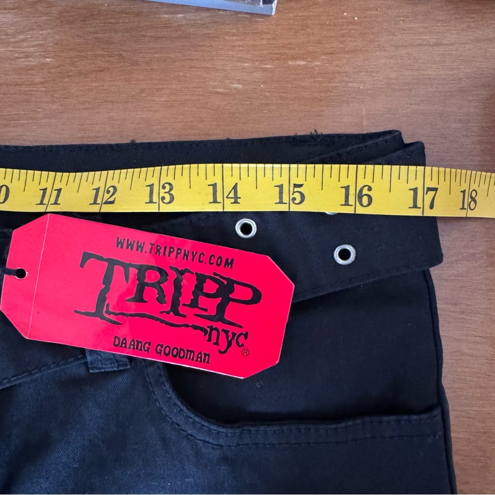 Tripp NYC Size 30/11 NWT Black Belted Grommet Zipper Pants - Picture 5 of 7